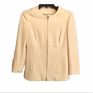 Plein Sud Cream Beige Zip Up Dress Jacket Top